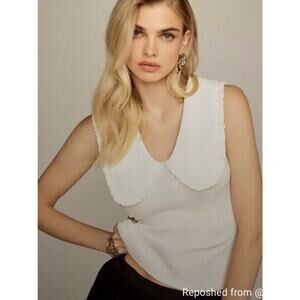 Maeve White Sleeveless Blouse